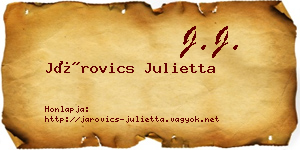 Járovics Julietta névjegykártya